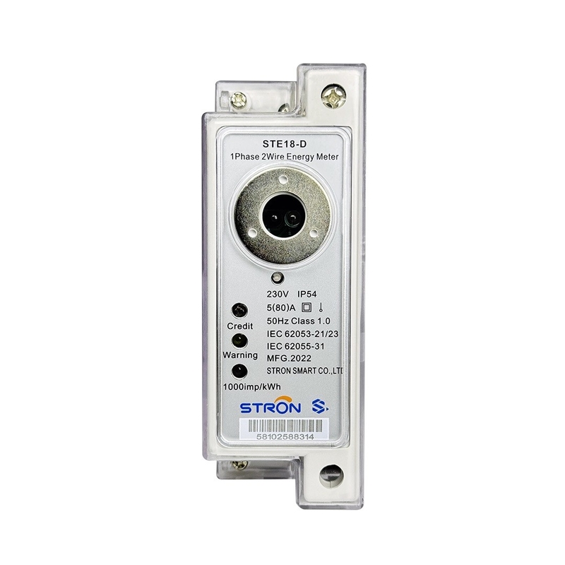 Stron STS Prepaid Din Rail Single Phase Digital Energy/Electricity Meter Con 2 fili Comunicazione e Unità di Interfaccia Cliente