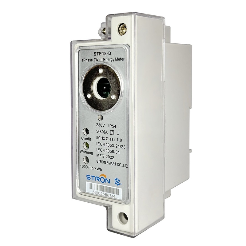 Stron STS Prepaid Din Rail Single Phase Digital Energy/Electricity Meter Con 2 fili Comunicazione e Unità di Interfaccia Cliente