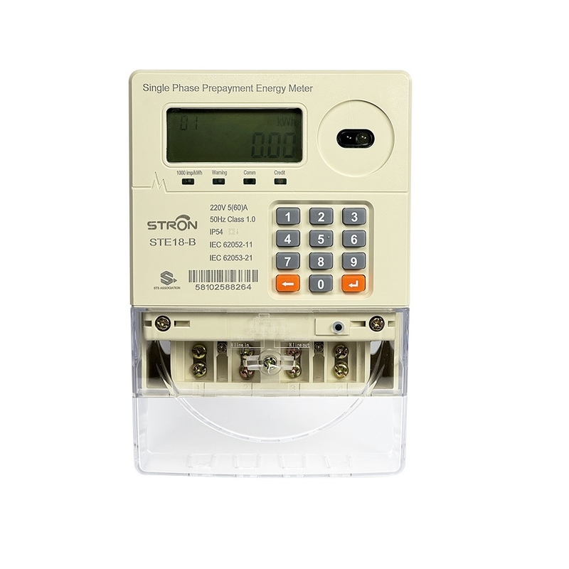 IP54 Intelligent Multi Tariff/Anti-tamper/Power-limit Prepaid Keypad Single Phase Electricity Meter con software di vendita