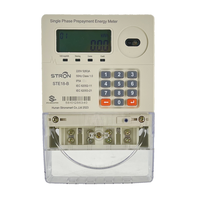 230V 60A STS 20 Ricarica a token digitale Prepagato contatore di elettricità monofase per il sistema solare