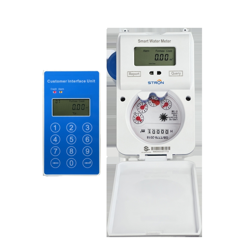 Vendita diretta in fabbrica di contatore d'acqua prepagato Laura RF wireless intelligente ad alta capacità IP68 con tastierino separato, batteria ad alta capacità, OEM