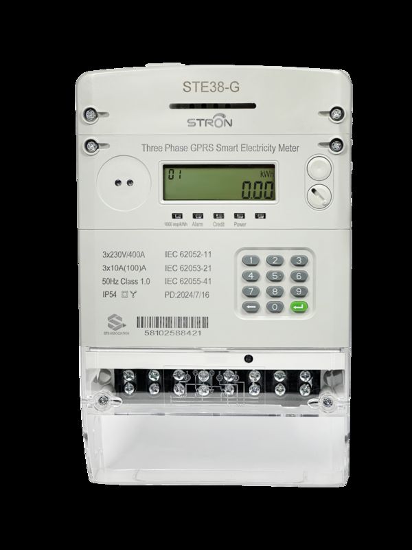 3*230V di tensione nominale Smart Prepaid Electricity Meter con opzioni di comunicazione via cavo e wireless compatibili con reti 2G e 4G