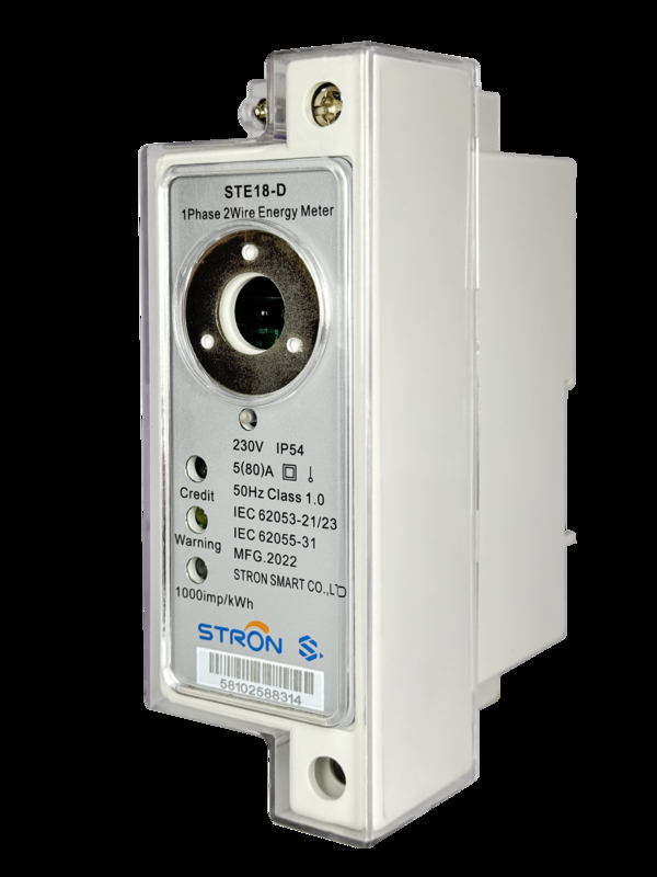 Contatore DIN-Rail prepagato STS monofase + modulo CIU RF/PLC per la comunicazione