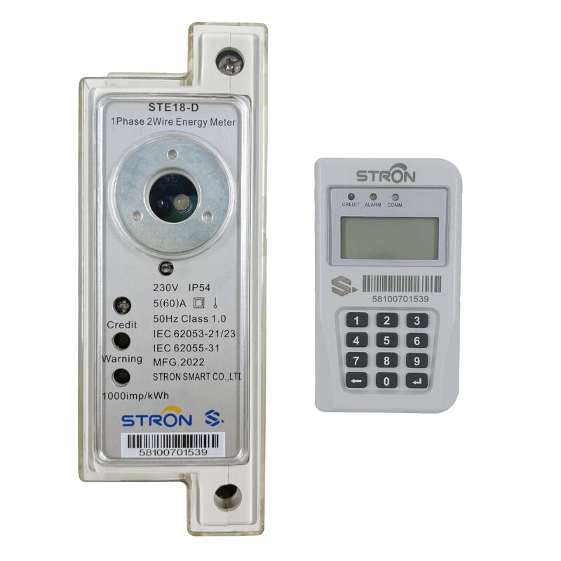 Contatore prepagato monofase su guida DIN Contatore elettrico prepagato intelligente Frequenza nominale 50-60HZ Con prepagamento per il monitoraggio del consumo energetico