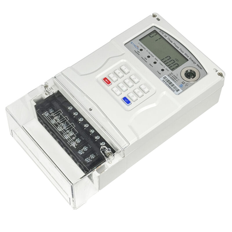 Contatore elettrico intelligente prepagato con display LCD STE38-A, inclusa precisione di misurazione di Classe 1.0 e disconnessione remota supportata per l'utilizzo di energia