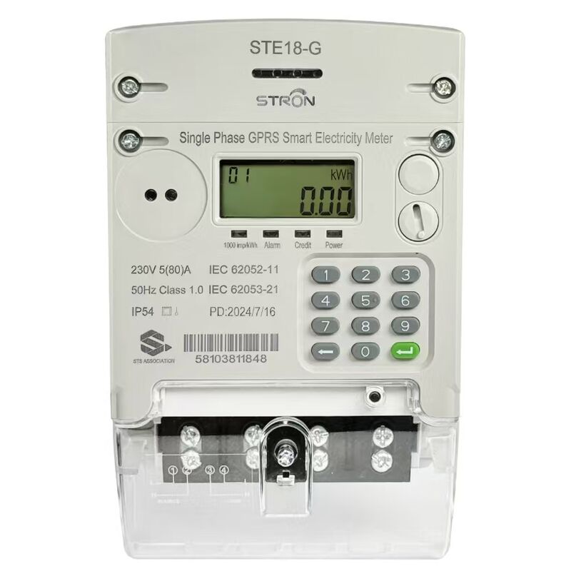 Contatore Elettrico Intelligente Prepagato con Design Monofase, Connettività GPRS 4G e Monitoraggio Remoto per Sistemi di Gestione Energetica