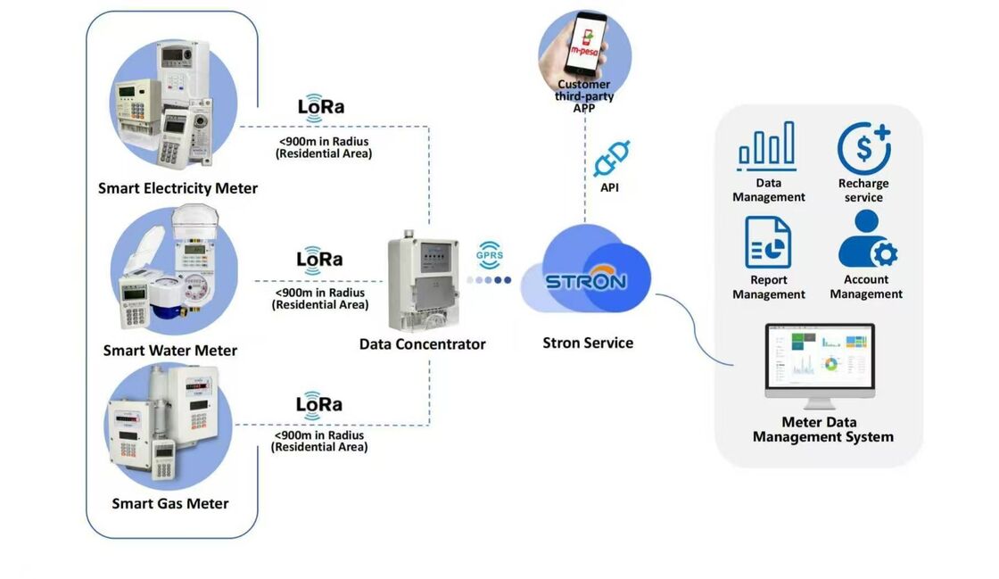 STS Standard IOT Smart Water Meter dotato di bulloni di connessione 4-M16 8-M16 8-M16 8-M20 Trasmissione dei dati e tracciamento dell'uso
