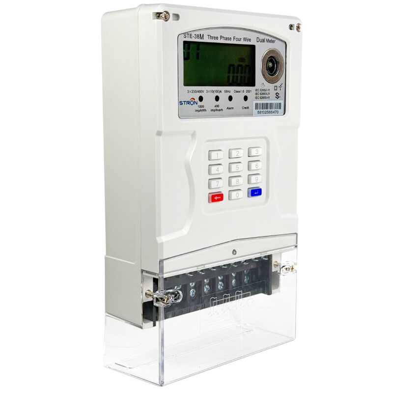 STS three phase four wire with consumption in voltage and current circuits for energy metering and control