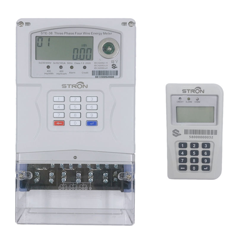 Tipo spaccato standard trifase paga telecomandata astuta della tastiera dello STS del contatore elettrico dal telefono cellulare