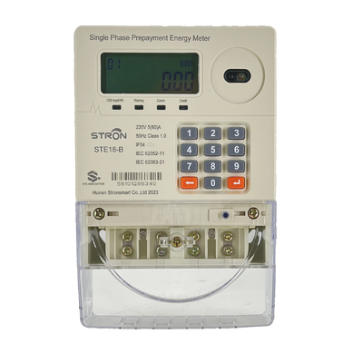 STE18 B Misuratore elettrico monofase prepagato Display LCD Misuratore KWH wireless con tastiera Gestione dell'energia semplificata con AMI Smart Meter e Stronpay Vending Software Tariffa passo Sì semplificata