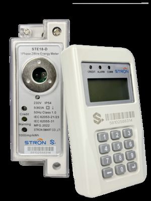 Contatore DIN-Rail prepagato STS monofase + modulo CIU RF/PLC per la comunicazione